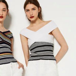 Zara Crossover Neckline Top Size Small